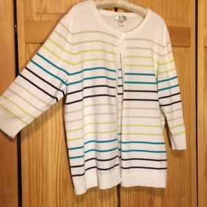 Striped cardigan sweater